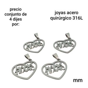 dijes mm.precio conjunto de 4 dijes