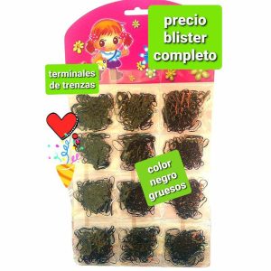 Terminales de trenzas D. Negros gruesos.