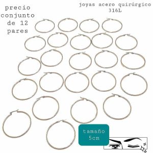 Argollas 50mm. Conjunto de  12 pares