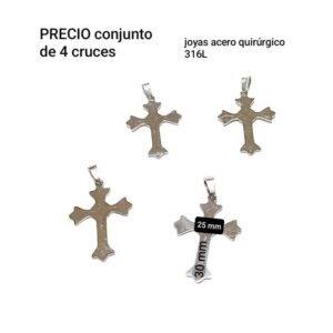 Dijes MM cruces. Conjunto de 4 unidades.