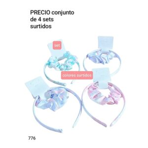 Set 776. Vincha + scunzy.  Conjunto de 4 sets.