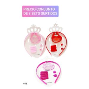 Set de cabello infantil 643. Conjunto de 3 sets surtidos.
