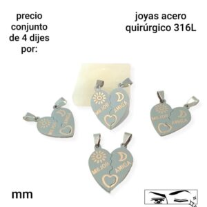 Dijes MM: mejor amiga. Conjunto de 4 unidades.