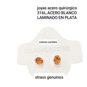 Aros LucMD. Strass engarzado. Colores surtidos.