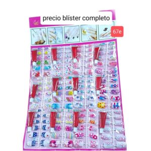 Uñas postizas infantiles MM 67E. Blister completo.