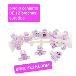 Broches Kuromi. Conjunto de 12 unidades.
