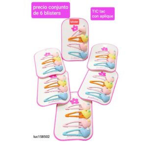 Tic-tacs LucMD 158502. Con apliques corazón. Conjunto de 6 blisters.
