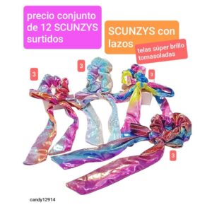 Scunzys con lazo Candy 12914. Conjunto de 12 unidades.