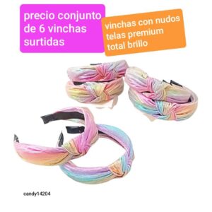 Vinchas Candy 14204. Tornasoladas. Conjunto de 6 unidades.