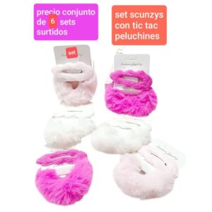 Set LucMD: scunzy + tic-tac peluche. Conjunto de 6 sets.