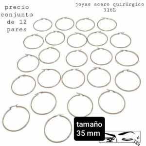 Aros MJC. Argollas 35mm. Conjunto de 12 pares.