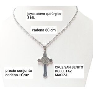 Conjunto LucMD: cadena x 60cm + cruz San Benito.
