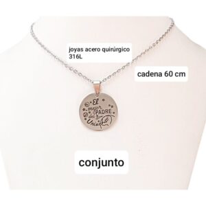 Conjunto LucMD: cadena de 60cm + medalla el mejor padre.