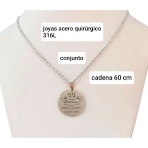 Conjunto LucMD: cadena de 60cm + medalla Papá.