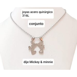 Conjunto LucMD: cadena con dije Mickey/ Minnie.
