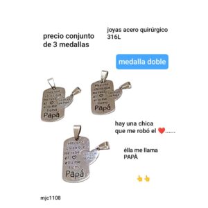 Mjc1108.precio conjunto de 3 medallas dobles