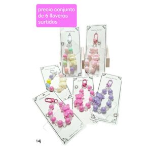 Mm14j.precio conjunto de 6 llaveros surtidos