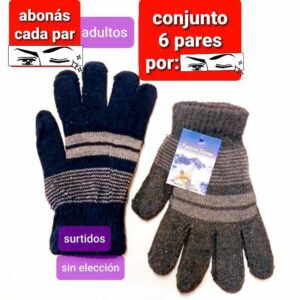 ojo atención el precio es por 6 pares de guantes 🧤 SURTIDOS.SIN ELECCION.