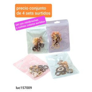 Set LucMD 157009: minibroches + colines. Conjunto de 4 estuches.