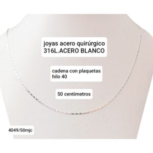 Cadena MJC 4049. Con plaquitas x 50cm.