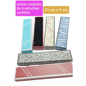 Estuches colores surtidos. Conjunto de 6 unidades.