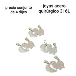 Dije Mejor Amigo. Conjunto de 4 unidades.