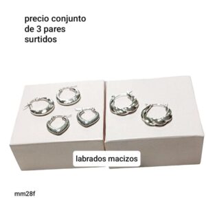 Aros MM 28F. Conjunto de 3 pares. Modelos surtidos.