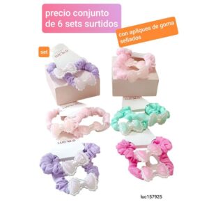 Gomas LucMD 157925. Con apliques de moños. Conjunto de 6 blisters.