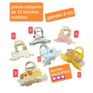 Broches grandes mascotas. Conjunto de 12 unidades.
