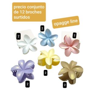 Broches MM flores. Conjunto de 6 unidades.