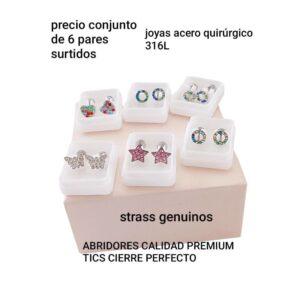 Abridores MJC multistrass. Conjunto de 6 pares.