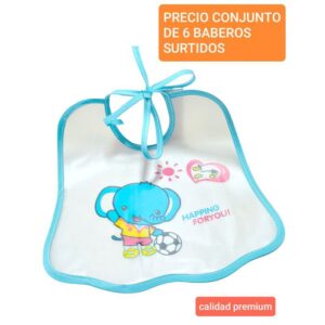 Baberos MM. Conjunto de 6 unidades. Modelos surtidos.