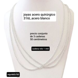 Cadena MJC 660. Rolo 1mm x 50cm. Conjunto de 3 unidades.