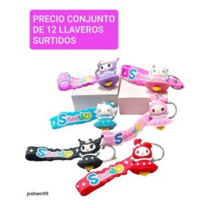 Llaveros de goma Joshem99. Personajes surtidos. Conjunto de 12 unidades.