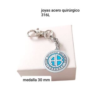 Llavero con medalla Club Atlético Belgrano.