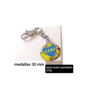 Llavero con medalla Boca Juniors.
