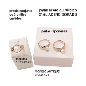 Anillos perlas surtidos.precio conjunto de 3 anillos