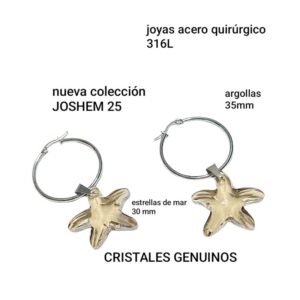 Aros JOSHEM cristales genuinos