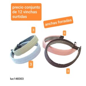 Luc148303.precio conjunto de 12 vinchas surtidas