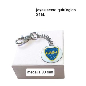 Llavero con medalla redonda Boca Juniors.