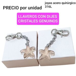Llavero con cristal estrella de mar.