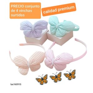Luc160915.precio conjunto de 4 vinchas surtidas