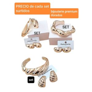 Set bijou: brazalete + aros. Modelos surtidos.