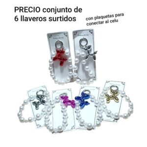 Llaveros porta celular. Conjunto de 6 unidades.