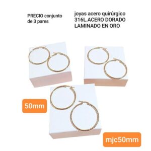 Aros MJC. Argollas 50mm. Conjunto de 3 pares.
