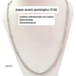 Cadena MM 77C. Entrelazada con tubitos x 55cm.