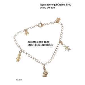 Pulsera Luc star. Cadena simple con dijes varios. Modelos surtidos.