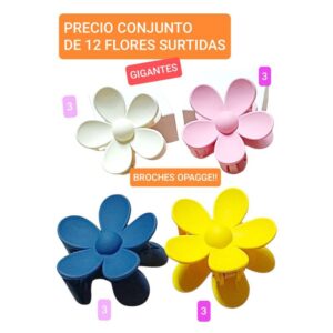 Broches flores. Conjunto de 12 unidades.