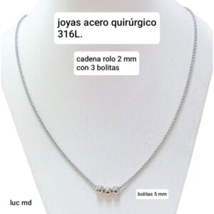 Cadena LucMD. Rolo con bolitas.