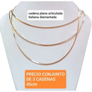Cadena plana articulada. Conjunto de 3 unidades.